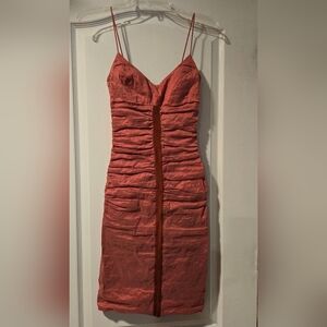 Nicole Miller Collection Metallic Rose Bodycon Cocktail Dress